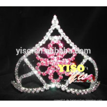 Mode Rhinestone rosa Blume Festzug Tiara